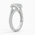thumbnail image 2 of Dash Jewel 2.2 Ct Lab Created Oval Cut Diamond Ring - 14K White Gold Plated Wedding Anniversary Ring - 25th Anniversary Gifts - Halo Split Shank Unique Design Women's Rings - Promise Gifts for Her, 2 of 6