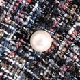 thumbnail image 5 of Tejiojio Rollbacks Women's Fashion Mid-Length Long-Sleeved Lattice Pearl Button Plus Size Slim Coat, 5 of 9