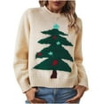 thumbnail image 1 of JMYHOAM Chandails pour Femmes Chandails pour Femmes Européen et Arbre de Noël Chandail Dames et Hiver Col Rond Chandail Ample Col Rond Chandail, 1 of 4