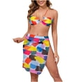 thumbnail image 2 of Tankini para mujer, bikini liso sin espalda, de dos piezas, estilo vendaje, para playa, dos piezas, tankini, 2 piezas, 2 of 8