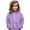 Kids Hoodie - 1Purple, variant on Smile Script Heart Lettering Print Soft Zip Up Girls Hooded Jacket for Spring Autumn School Daily Outdoor Casual Outerwear,3-4 Years