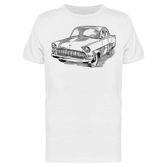 Vintage Classic Car Sketch T-Shirt Men -Image by Shutterstock, Male Medium