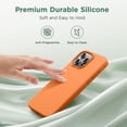 thumbnail image 4 of Designed for iPhone 15 Pro Case, Silicone Ultra Slim Shockproof Protective Phone Case with [Soft Anti-Scratch Microfiber Lining], 6.1 inch, Kumquat, 4 of 11