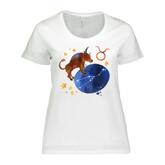 Inktastic Taurus Constellation Zodiac Sign Illustration Women's Plus Size T-Shirt