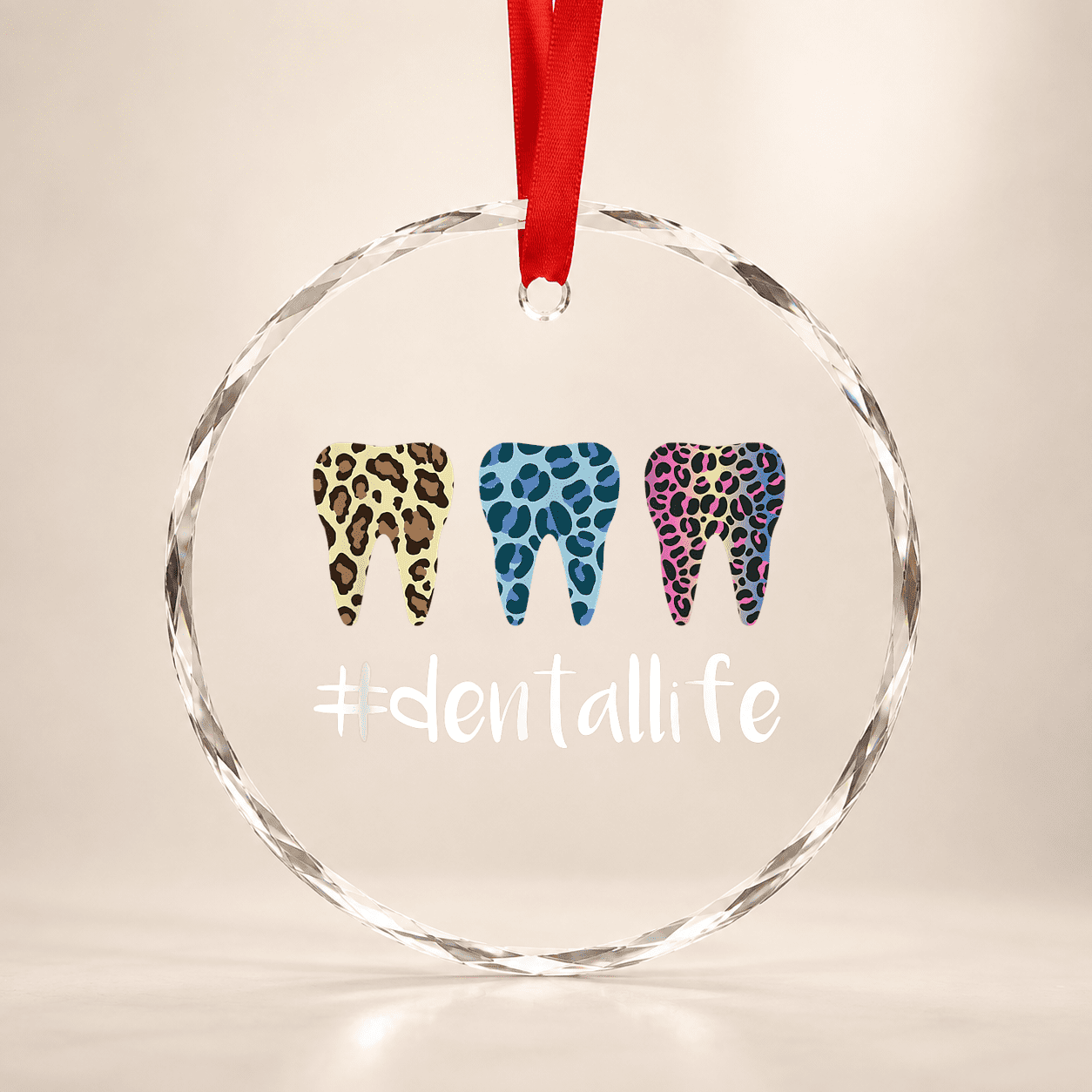 Dentallife - Leopard Teeth Dentistry Dentist Assistant Glass Ornament