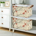 thumbnail image 2 of Yayeee Foldable Storage Basket for Shelves with Handles Waterproof Cloth Bins, Red Floral Pattern, 2 of 7