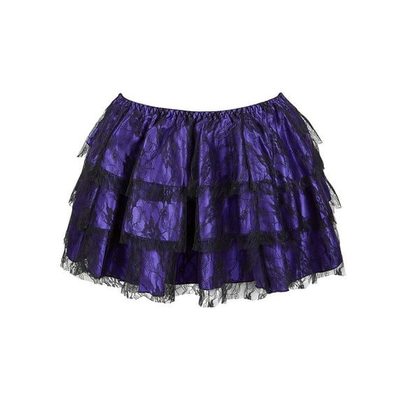 Michellecmm Women Mini Skirt, Vintage Elastic Waist Lace Patchwork Layered Skirt