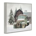 thumbnail image 4 of Rural Vintage Truck & Barn Snowy Winter Landscape Transportation Painting Framed Art Print Wall Art, 4 of 5