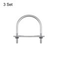 thumbnail image 3 of Unique Bargains Round U-Bolts 3 Sets 78mm Inner Width 103mm Length M8 with Nuts and Plates, 3 of 5