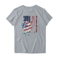thumbnail image 4 of Fartey Red White and Blue Shirts for Women American Flag Sunflower Graphic Tees 4th of July Short Sleeve Tops Independence Day Crew Neck T Shirt Gray XL, 4 of 4