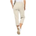 thumbnail image 6 of SwiftWear Women's Solid Color Cargo Capri Pants with Elastic Waist & Zipper Pockets - Stretch Work Capris, Casual Utility 7/8 Length S-2XL, 6 of 9