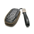 thumbnail image 2 of Vitodeco Genuine Leather Smart Key Fob Case Cover Protector Compatible for Ford Fusion, Explorer, Escape, Edge, F-150, Mustang (2015 - 2017 Models) - 5-Button, Black, 2 of 5