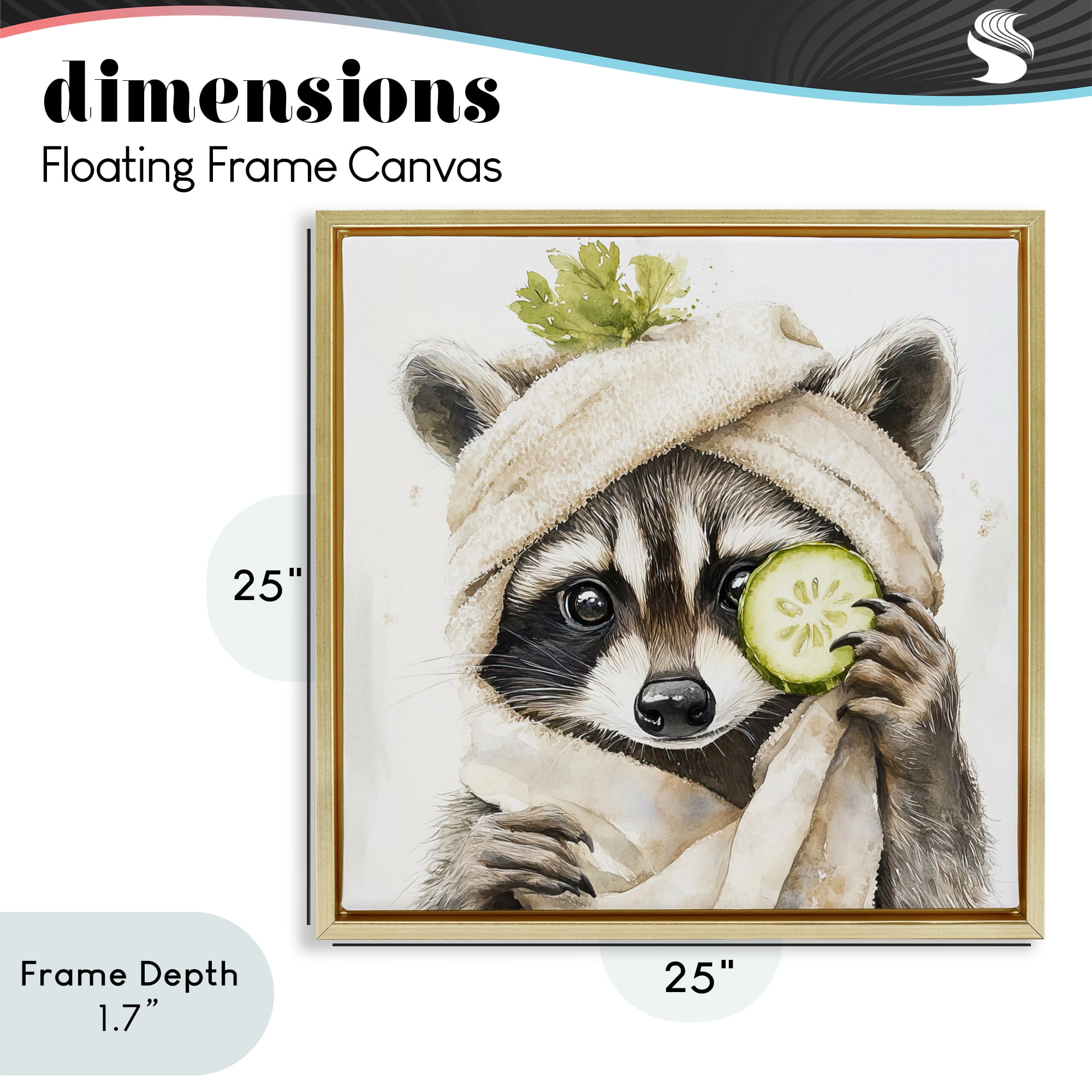 Stupell Industries Time To Depuff Self Care Gold Framed Floater Canvas Wall Art, design by Tina LeCour
