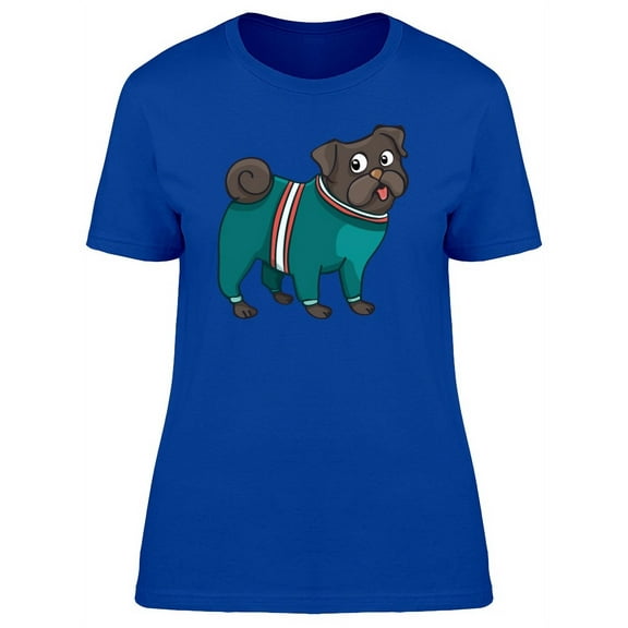 Cute Funny Pug With Clothes T-Shirt Women -Image by Shutterstock, Female Small