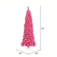 thumbnail image 2 of Vickerman 4.5' Unlit Flocked Pink Slim Fir Artificial Christmas Tree, 2 of 3