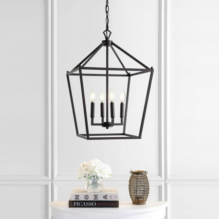 Pagoda 16" 4-Bulb Lantern Metal LED Pendant, Oil Rubbed Bronze by JONATHAN Y