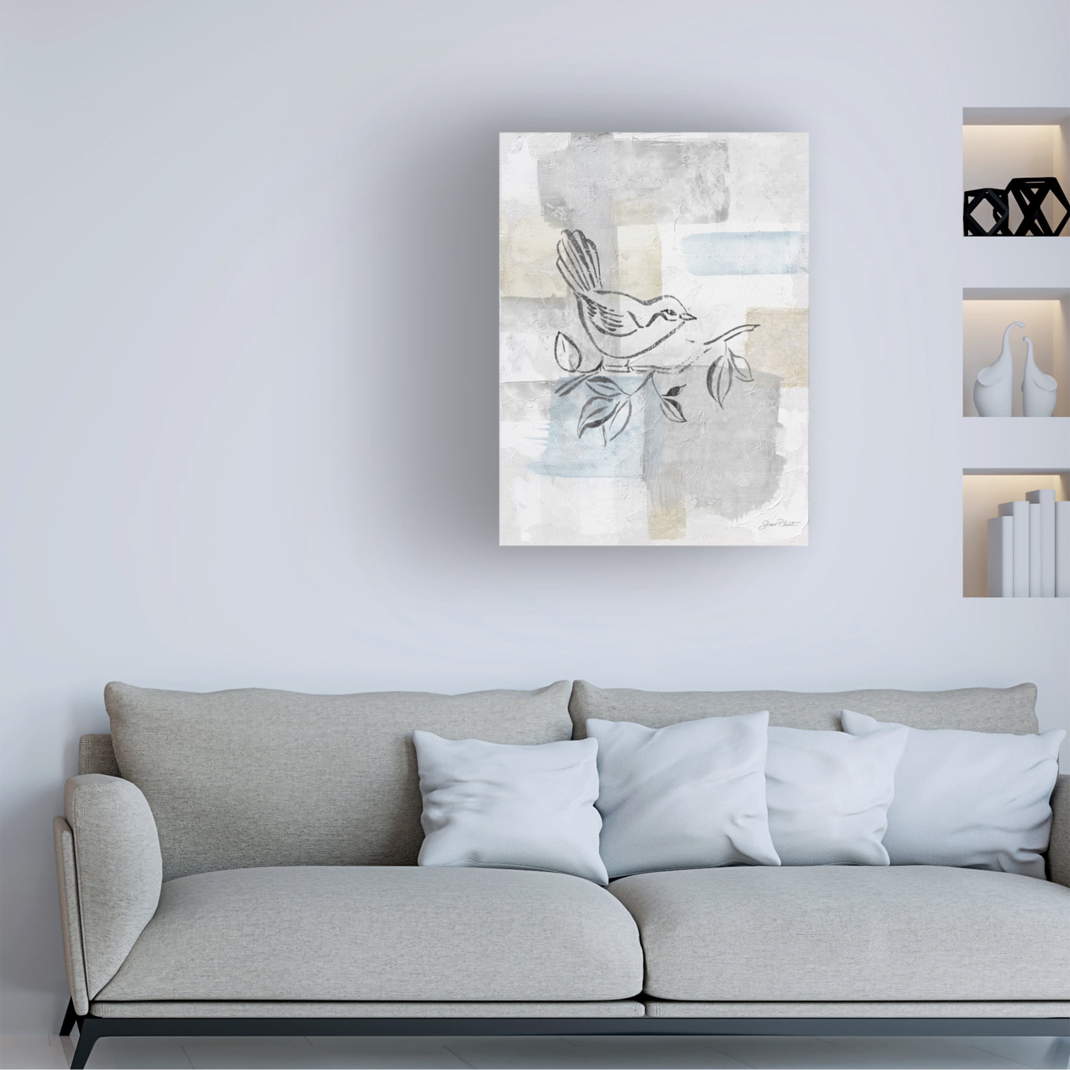 Canvas Wall Art - Jean Plout 'Washy Abstract Canvas A' Wall Art for Living Room, Bedroom, or Office Décor by Trademark Fine Art - 35 x 47 Inches
