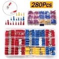 thumbnail image 1 of Kit de conectores de cable eléctrico aislados con terminales de horquilla de crimpado surtidos de 280 piezas, 1 of 6