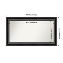 Amanti Art Custom Framed Wall and Bathroom Mirror (25.75 x 45.75 in.), Grand Black Frame