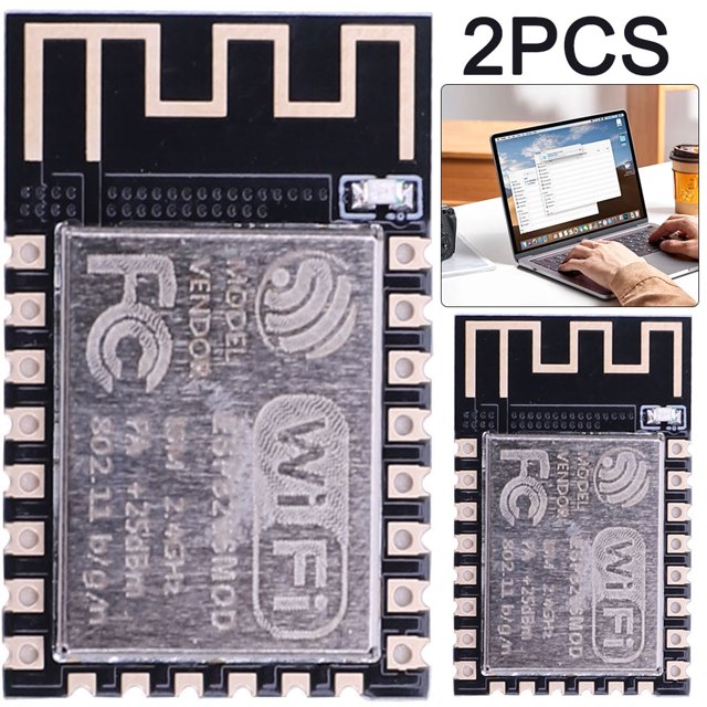 DQrwqpou 2 uds ESP8266 módulo inalámbrico serie ESP-12E/ESP-12F módulo electrónico (ESP-12F)
