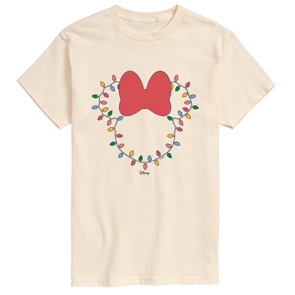 Disney - Christmas Lights Minnie Head - Men's Short Sleeve Graphic T-Shirt