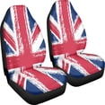 thumbnail image 3 of Xoenoiee Retro Union Jack Flag Pattern Car Seat Covers 2 Piece Front Seats Protector Automotive Seat Cushion Cover Universal Fit SUV Sedan Vans Trucks, 3 of 6
