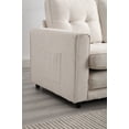 thumbnail image 3 of EUROCO Velvet Pull Out Sofa Bed, 3-in-1 Convertible Loveseat Sleeper Sofa with 2 Side Pockets, Tri-Fold Multi-Function Floor Gaming Sofa Bed, Fold Out Daybed for Living Room/Apartment,Beige, 3 of 8