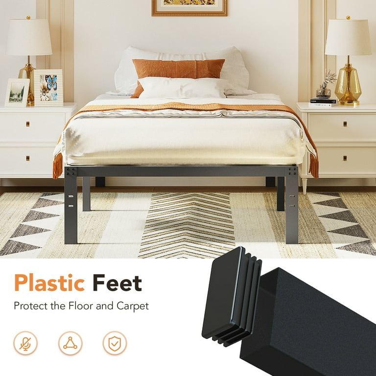 Tatago 16 inch Heavy Duty Twin Bed Frame with Storage, 3000 lbs Max Weight Capacity Metal Platform, No Box Spring Needed Tatago 16 inch Heavy Duty Twin Bed Frame with Storage, 3000 lbs Max Weight Capacity Metal Platform, No Box Spring Needed