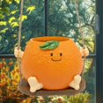 thumbnail image 1 of Maceta colgante colgante maceta, maceta de cara sonriente, mini maceta de oranjada de naranja de color naranja divertido para maceta para escritorio, 1 of 8
