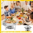thumbnail image 6 of Jacgood 8 Pack Chafing Dish Round 6QT×4+Rectangular Full Pan×4 Chafers Stainless Steel Catering Buffet Warmer Set for Parties,Events,Wedding,Dinner, 6 of 11