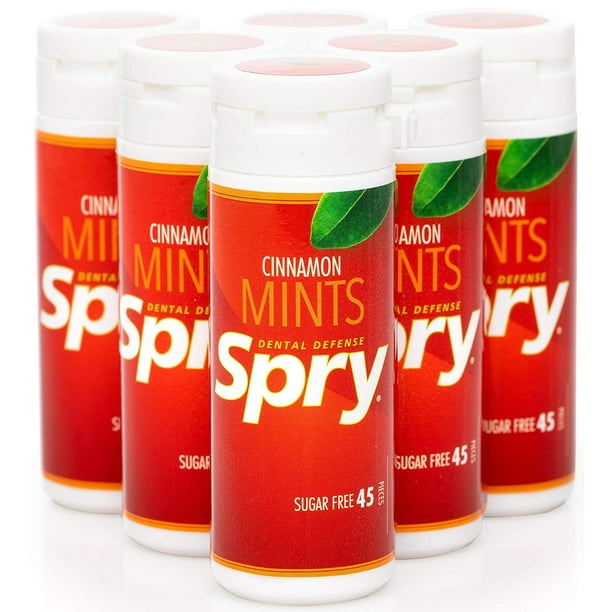 Spry Xylitol Mints, Cinnamon, 45 Count (6Pack) Breath Mints That
