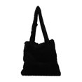 thumbnail image 1 of Guardurnaity Bolso de felpa de primera calidad, bolso de hombro de gran capacidad para mujeres y niñas, bolso de hombro esponjoso, regalo Bolsas de mensajero y de hombro Negro, 1 of 6