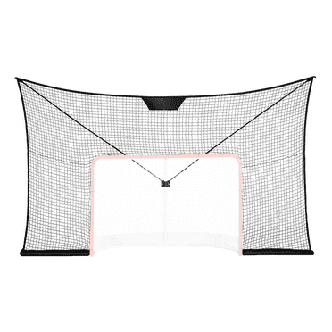 VEVOR Hockey Goal Backstop Net, Street Hockey Sports Backstop Netting, Portable Indoor Outdoor Hockey Training Net, 12x7 FT Large Size Target Net, Easy Assemble, Black (Goal Frame Not Included)