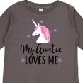 thumbnail image 4 of Inktastic My Auntie Loves Me Unicorn Girls Long Sleeve Toddler T-Shirt, 4 of 5