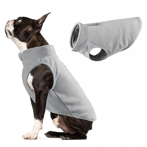 TELOLY 1Pcs Dog Sweater,Shake Velvet Dog Coats,Dog Jackets for Small Dogs,Gray,S