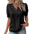 thumbnail image 1 of Camiseta Blusa Blusa informal con manga de burbuja, estilo elegante, camisa de talla grande para mujer, traje de vacaciones Ygjytge Negro 5Xl para Mujer, 1 of 6