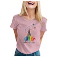 thumbnail image 1 of TSADFHJI Hauts Col en V pour Femmes Aguichant Mode Décontractée Manches Courtes Col Rond T-Shirt Imprimé Ample L, 1 of 4
