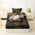 thumbnail image 4 of Manfei Wild Buck Twin Sheets,Mountain Wood Bedding,Brown,3 Pieces,1 Fitted Sheet and 1 Pillowcase, 4 of 6