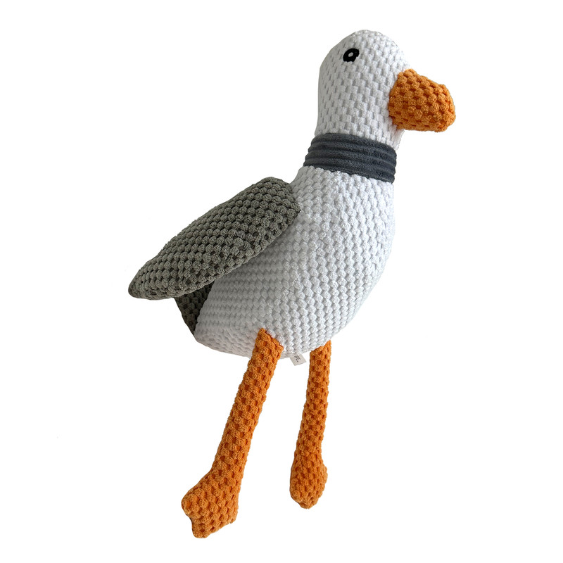 Vibrant Life White Seagull Plush Dog Toy with Squeaker