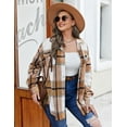 thumbnail image 3 of Weardear Womens Plus Size Shacket Jacket Flannel Plaid Long Sleeve Button Down Shirts Casual Fall Blouses Tops, 3 of 7
