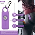 thumbnail image 2 of The Original Self Defense Siren Safety Alarm for Women, Men, Children, Teens, & Elderly w/SOS LED Light & Carabiner. Self Defense Siren Keychain by Spartan Defense. Purple, 2 of 5