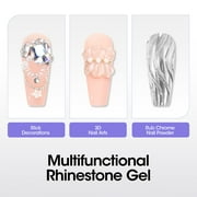 Gellen Nail Glue, 30g Super Strong Adhesive Gel Nail Rhinestone Glue for Nail Charms Gem 3D Nails Bling Gel for Nail Art Jewel Diamonds UV Cured