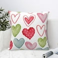 thumbnail image 6 of YFYANG Square Decorative Throw Pillow Case (Without Pillow Insert), Watercolor Cute Heart Doodle Bedroom Sofa Car Cushion Cover, 12"x12", 6 of 9