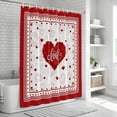 thumbnail image 6 of Red Valentine's Day Bathroom Shower Curtains with 12 Hooks Polyester Waterproof Shower Curtain for Stalls and Bathtubs Love Heart Romantic Valentines Decorative Bathroom Privacy Curtain 36x72 Inches, 6 of 9
