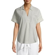 EV1 from Ellen DeGeneres Vertical Stripe Button Back Shirt Women’s