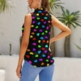 thumbnail image 3 of Colorful Love Heart Blouses Women Bow Tops Elegant Sleeveless Office Work Shirt Casual Holiday Women's Tops, 3 of 6