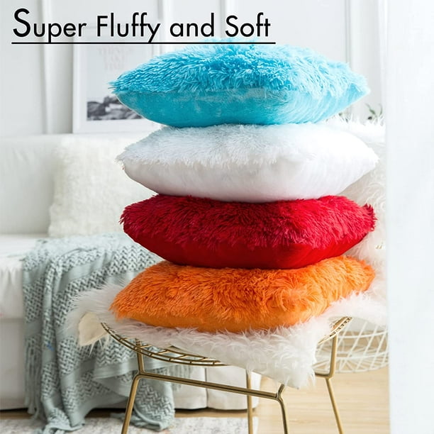 shiyou-Pack of 2 Luxury Faux Fur Throw Pillow Cover Deluxe