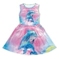 thumbnail image 4 of WhouRiu Girls Casual Fashion Graphic Dresses Sleeveless Crew Neck A Line Dress Kids Summer Comfortable Cute Everyday Sundress,9-10 Years, 4 of 4