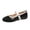 Black, variant on Mfakffe Mary Jane Shoes Women Fashion Round Toe One Strap Casual Slip On Flats Versatile Retro Outdoor Dress Shoes