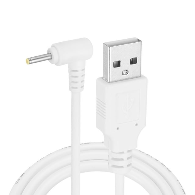2 Pcs Connecteur d'Alimentation en Forme de L USB A Type 2.5 x 0.7mm, Blanc